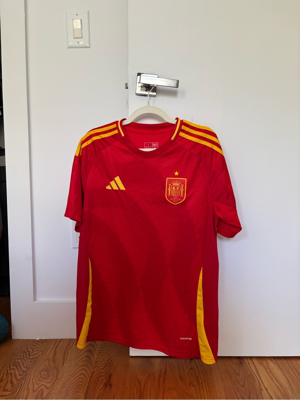adidas Men's Spain national Team Men's Home Jersey 24 Red Size large